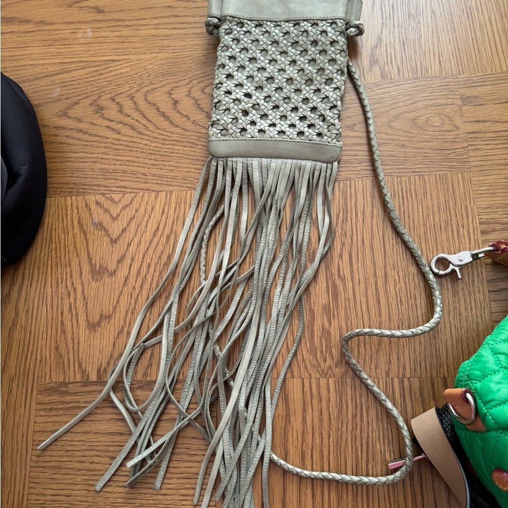 HOBO Olive leather mini Crossbody Bag. Great for festivals!